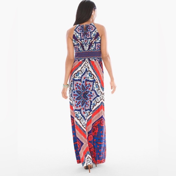 NWT CHICO'S Scarf Print Maxi Dress - Picture 2 of 4